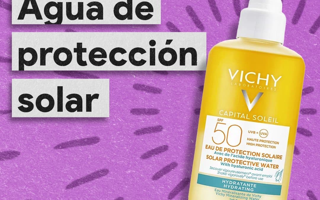 Probando con cámara UV – Agua solar hidrantante Vichy